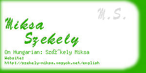 miksa szekely business card